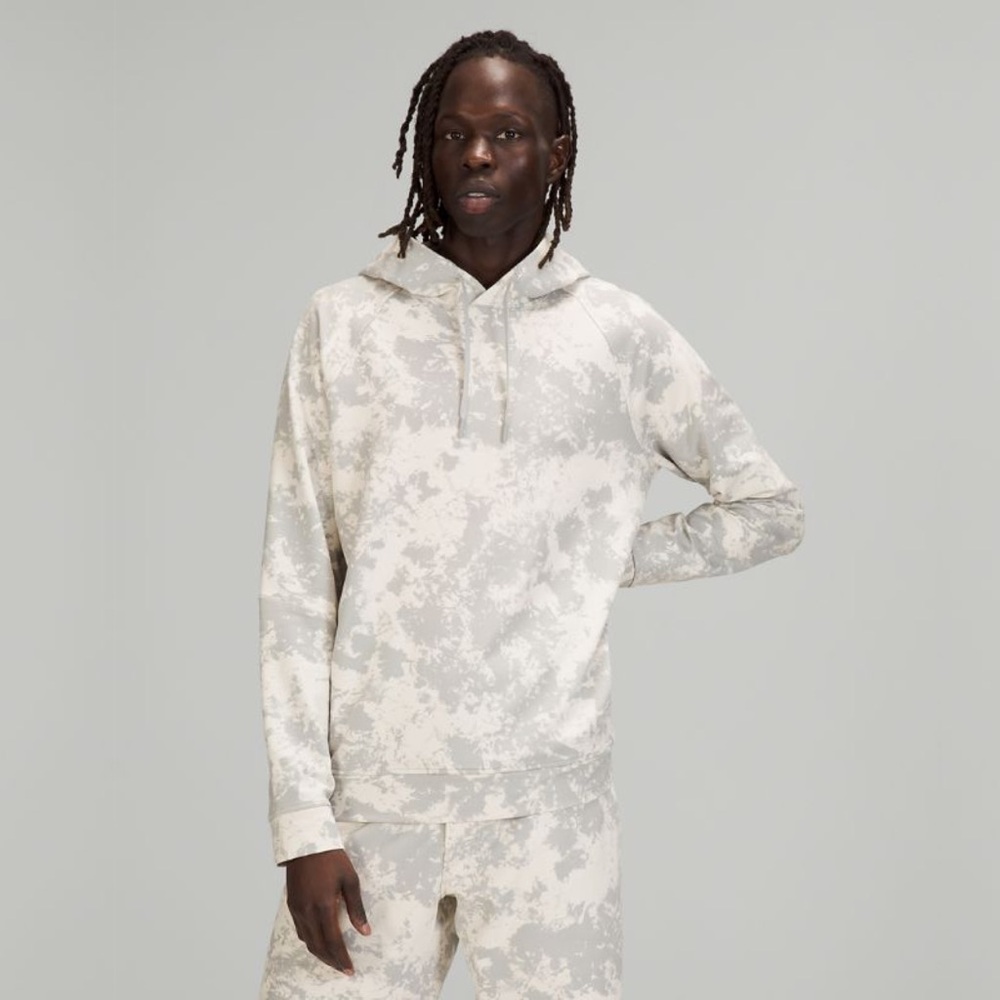 lululemon city sweat pullover hoodie in spectral white opal silver drop, size lg